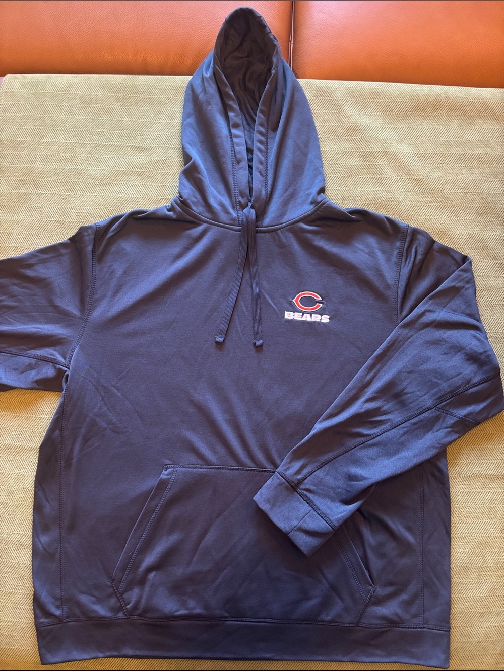 Chicago Bears hooded sweatshirt.
